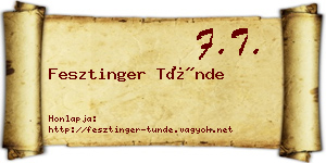 Fesztinger Tünde névjegykártya